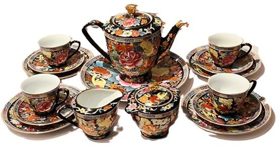 סט תה וינטג' סיני מילפלור פאמיל נואר